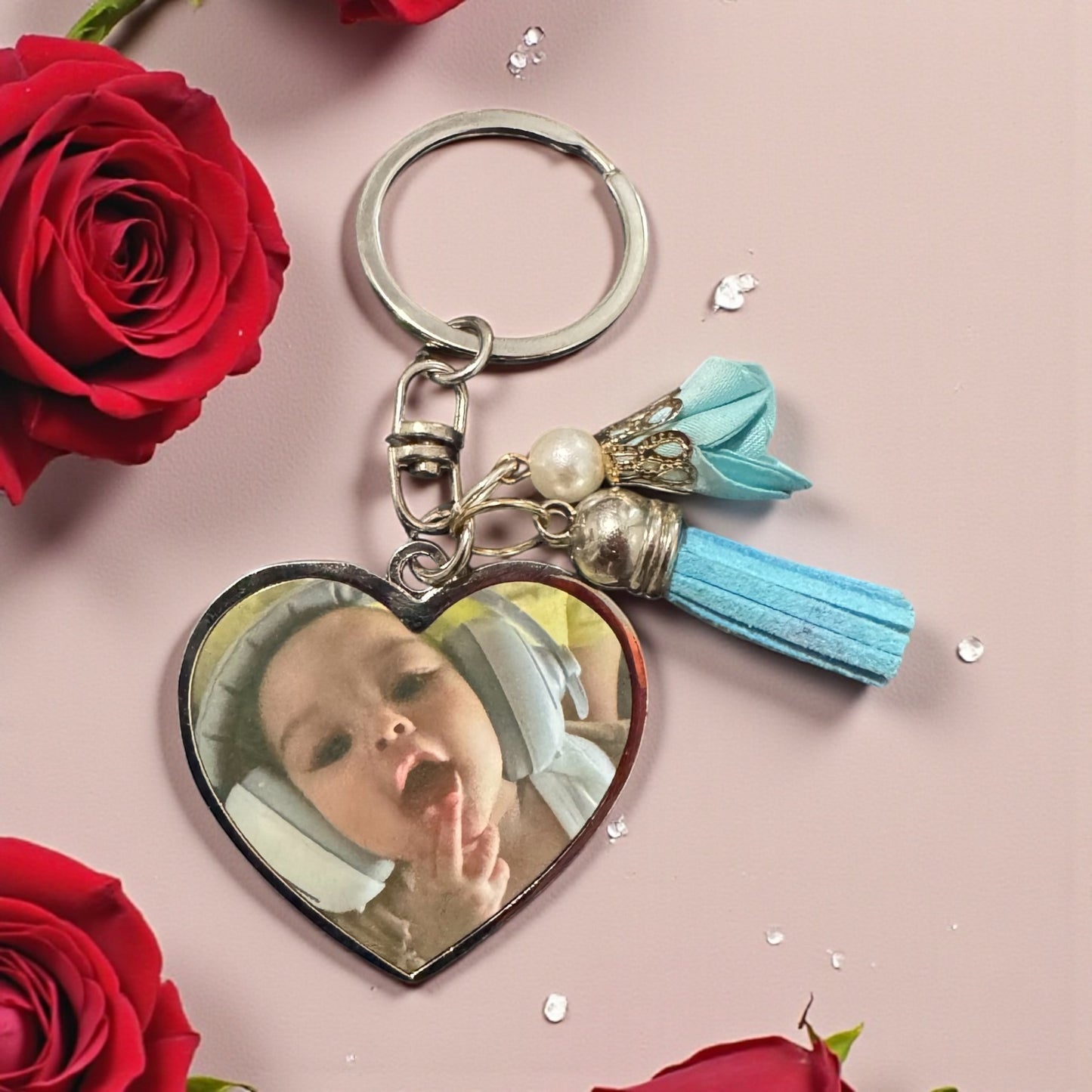CUSTOM HEART SHAPE PICTURE KEY CHAIN