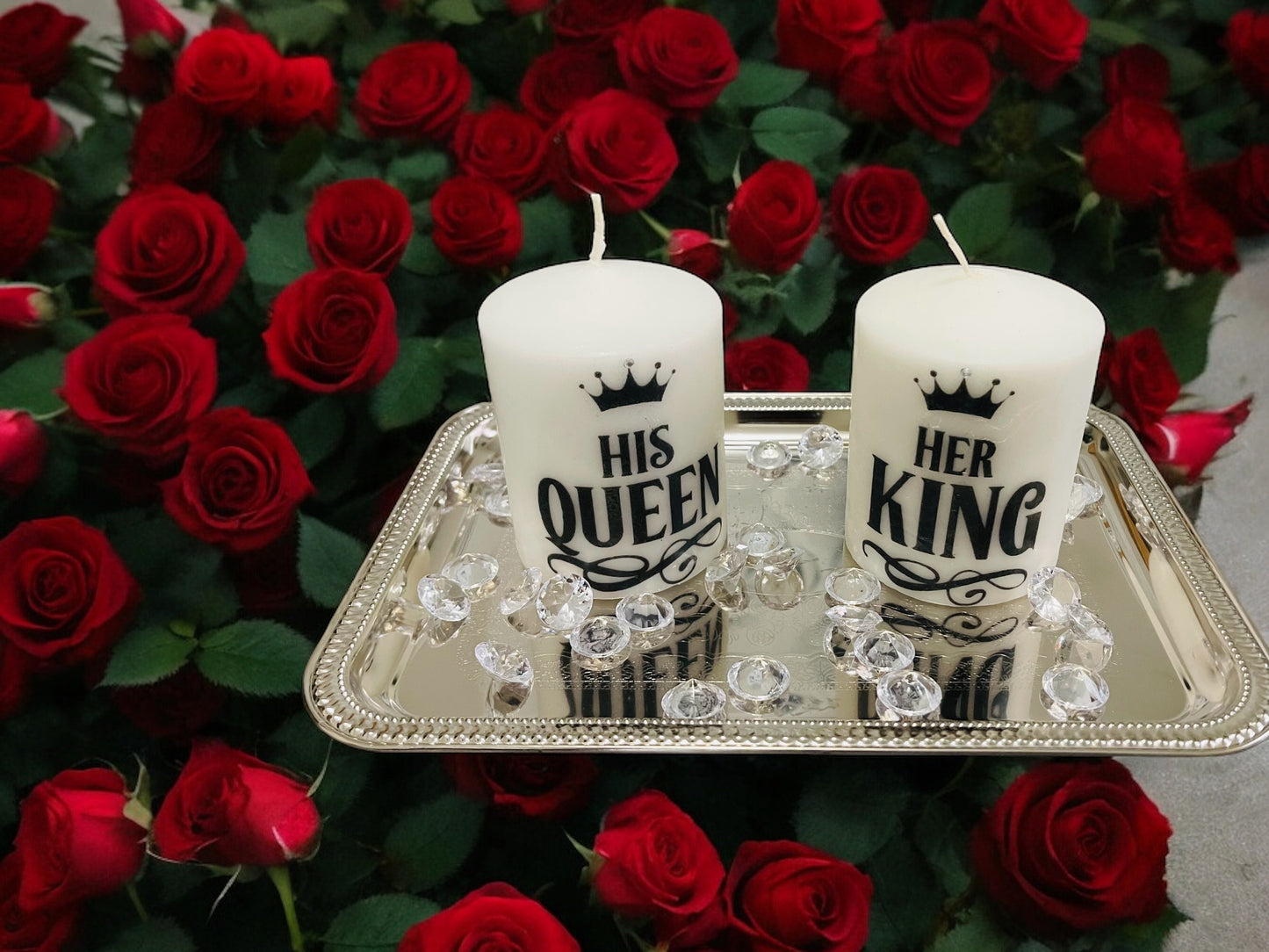 CUSTOM KING AND QUEEN DECRETIVE CANDLE SET