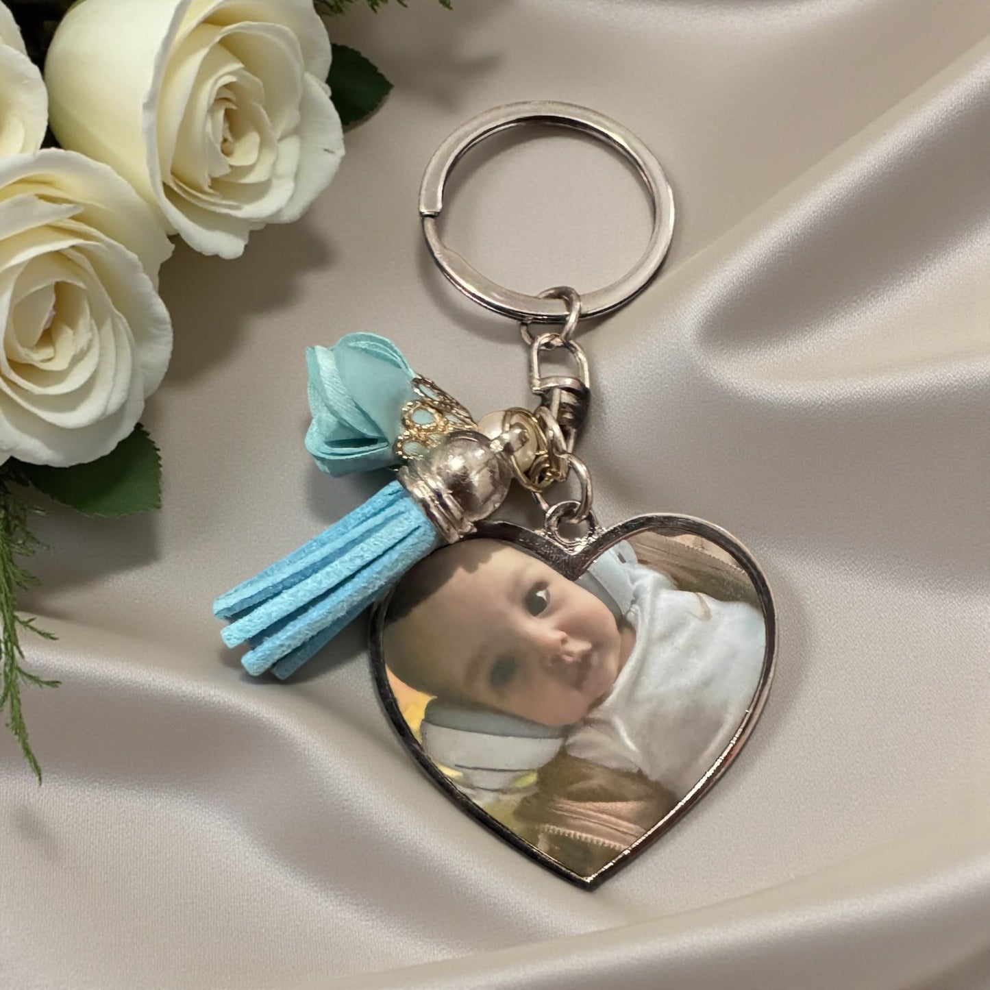 CUSTOM HEART SHAPE PICTURE KEY CHAIN