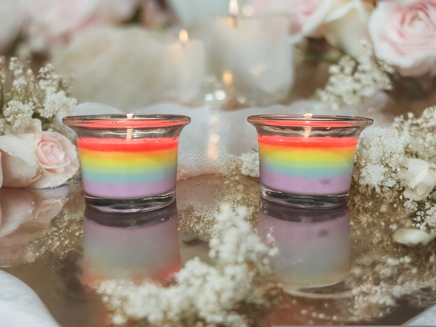 CUSTOM RAINBOW GLOW IN THE DARK SCENTED DECRETIVE CANDLE