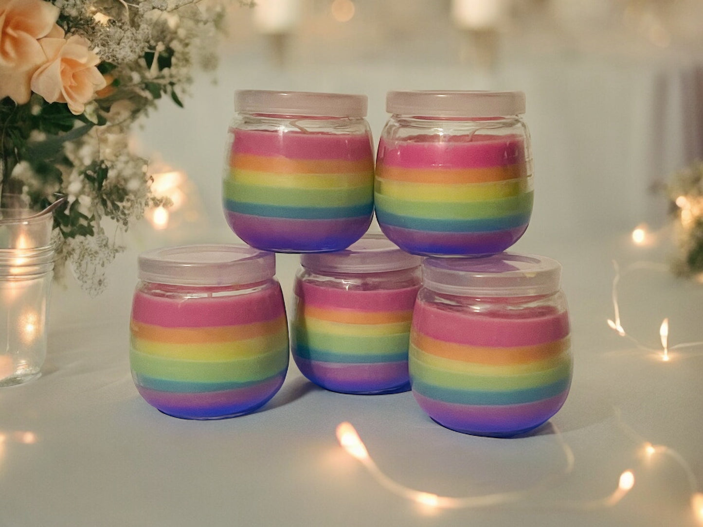 CUSTOM RAINBOW GLOW IN THE DARK SCENTED DECRETIVE CANDLE