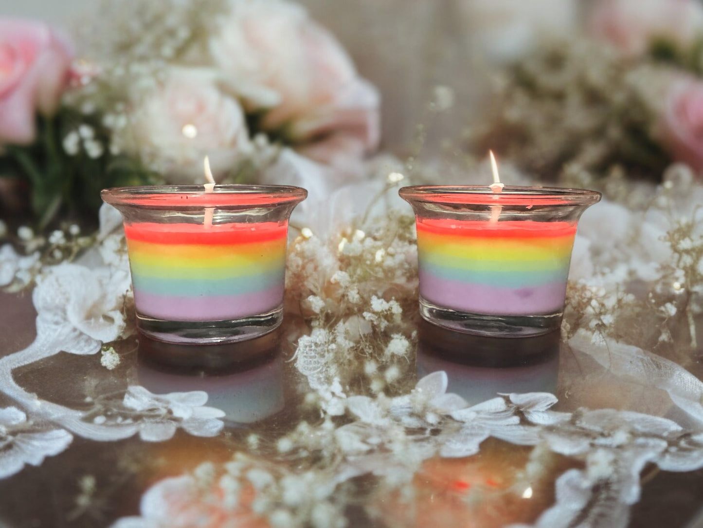 CUSTOM RAINBOW GLOW IN THE DARK SCENTED DECRETIVE CANDLE