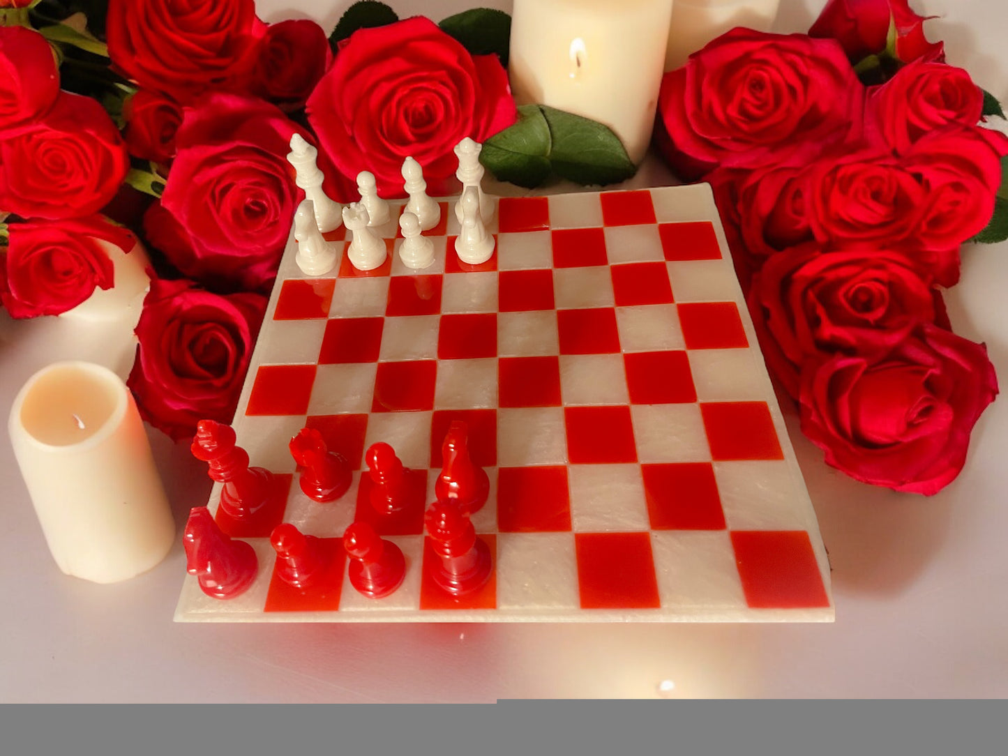 CUSTOM CHESS OR CHECKERS RESIN SET