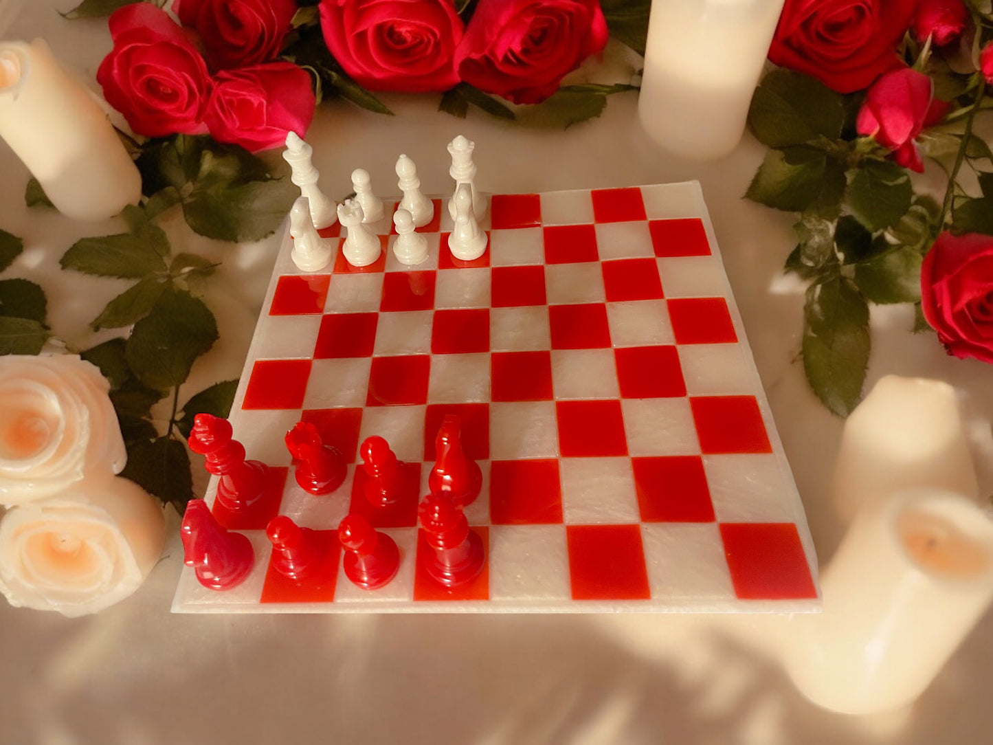 CUSTOM CHESS OR CHECKERS RESIN SET