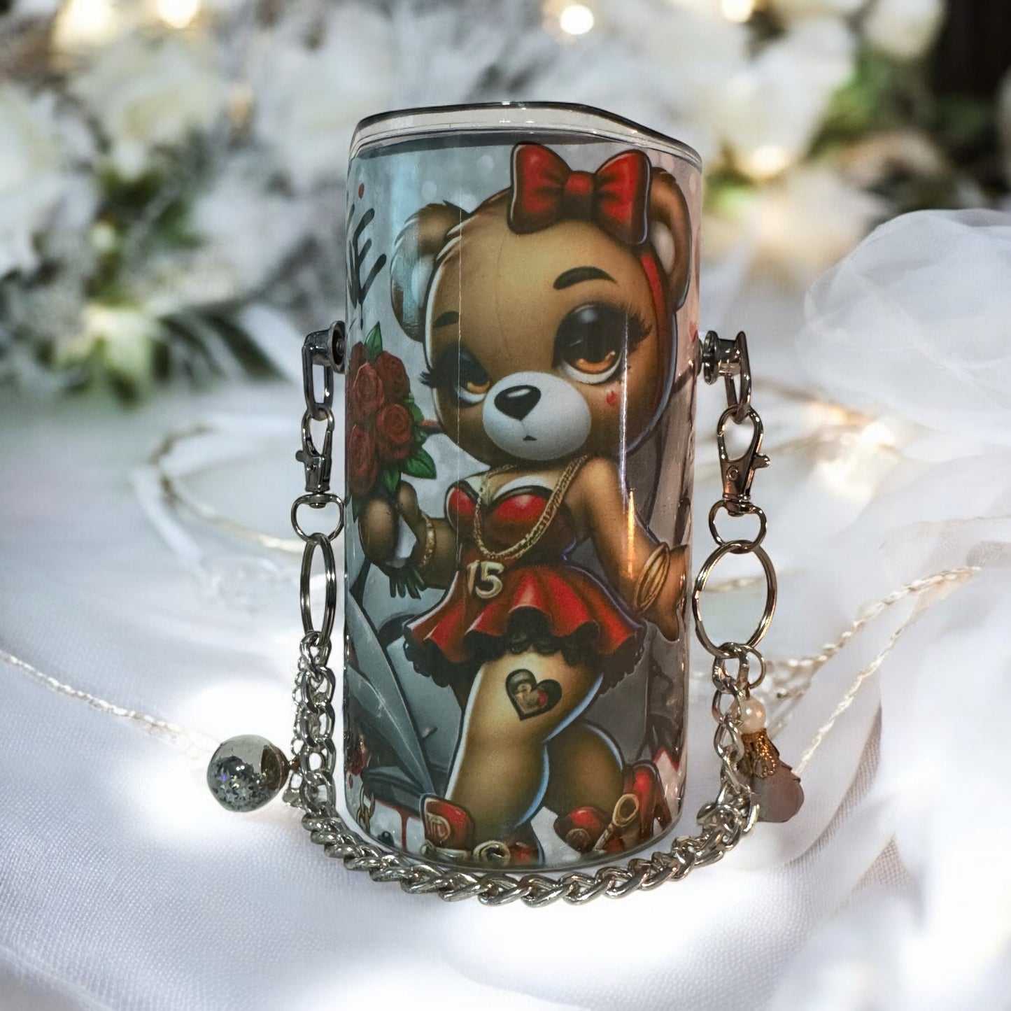 PRETTY GIRL BEAR KID 140Z CUSTOM PURSE TUMBLER