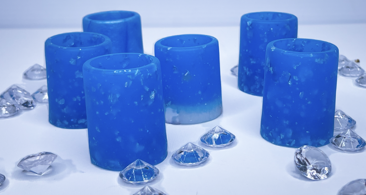 CUSTOM 20Z RESIN GLOW IN THE DARK SHOT GLASS SET