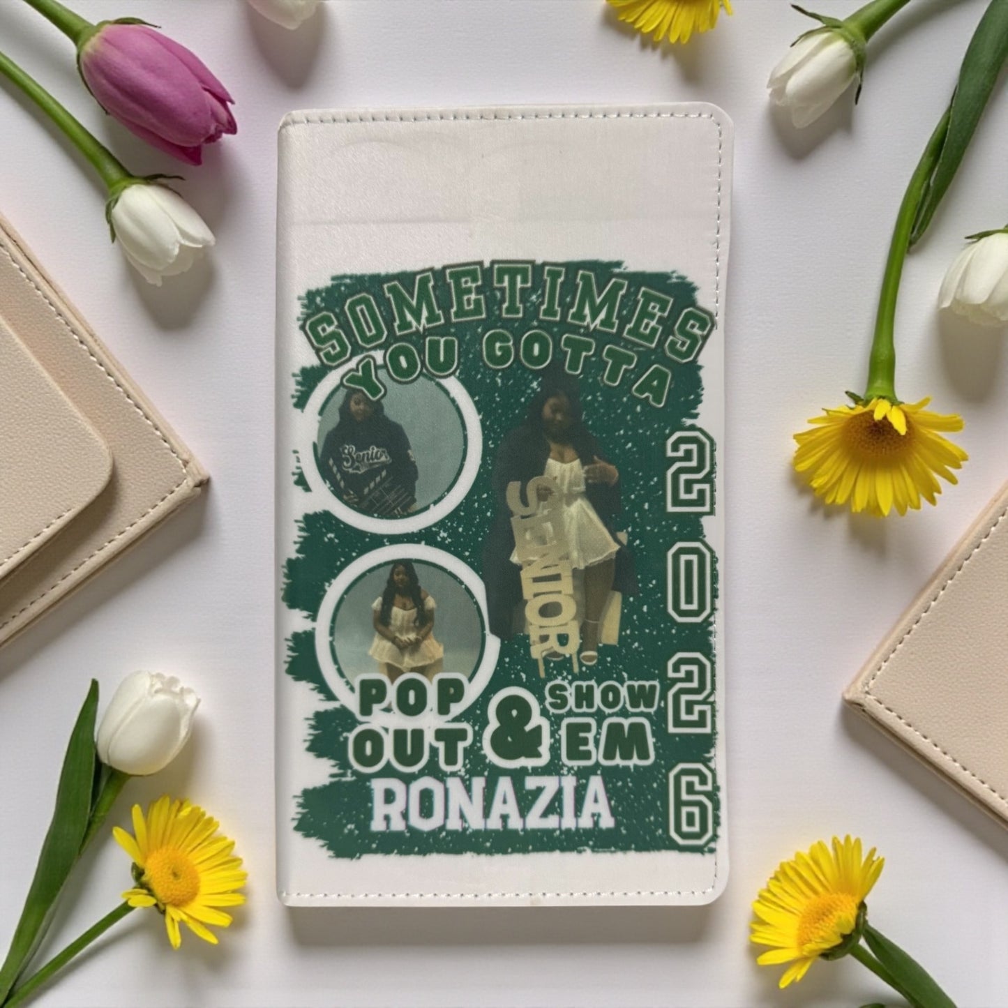 CUSTOM FAUX LEATHER PICTURE JOURNAL AND MATCHING BAG