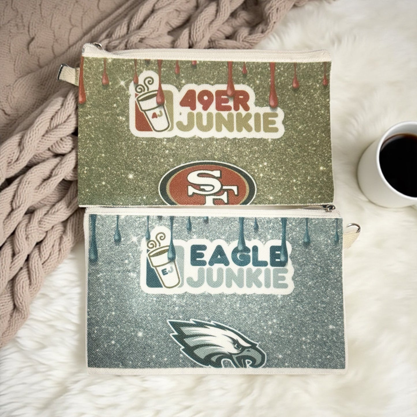 CUSTOM SPORTS TEAM COIN PURSE AND MATCHING DOG TAG