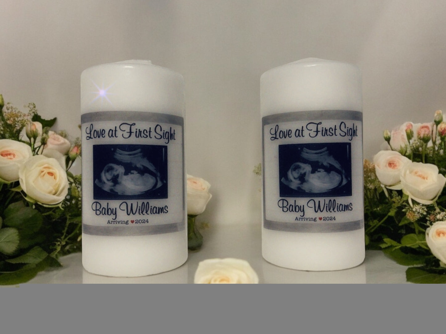 CUSTOM ULTRASOUND PICTURE DECRATIVE CANDLE SET