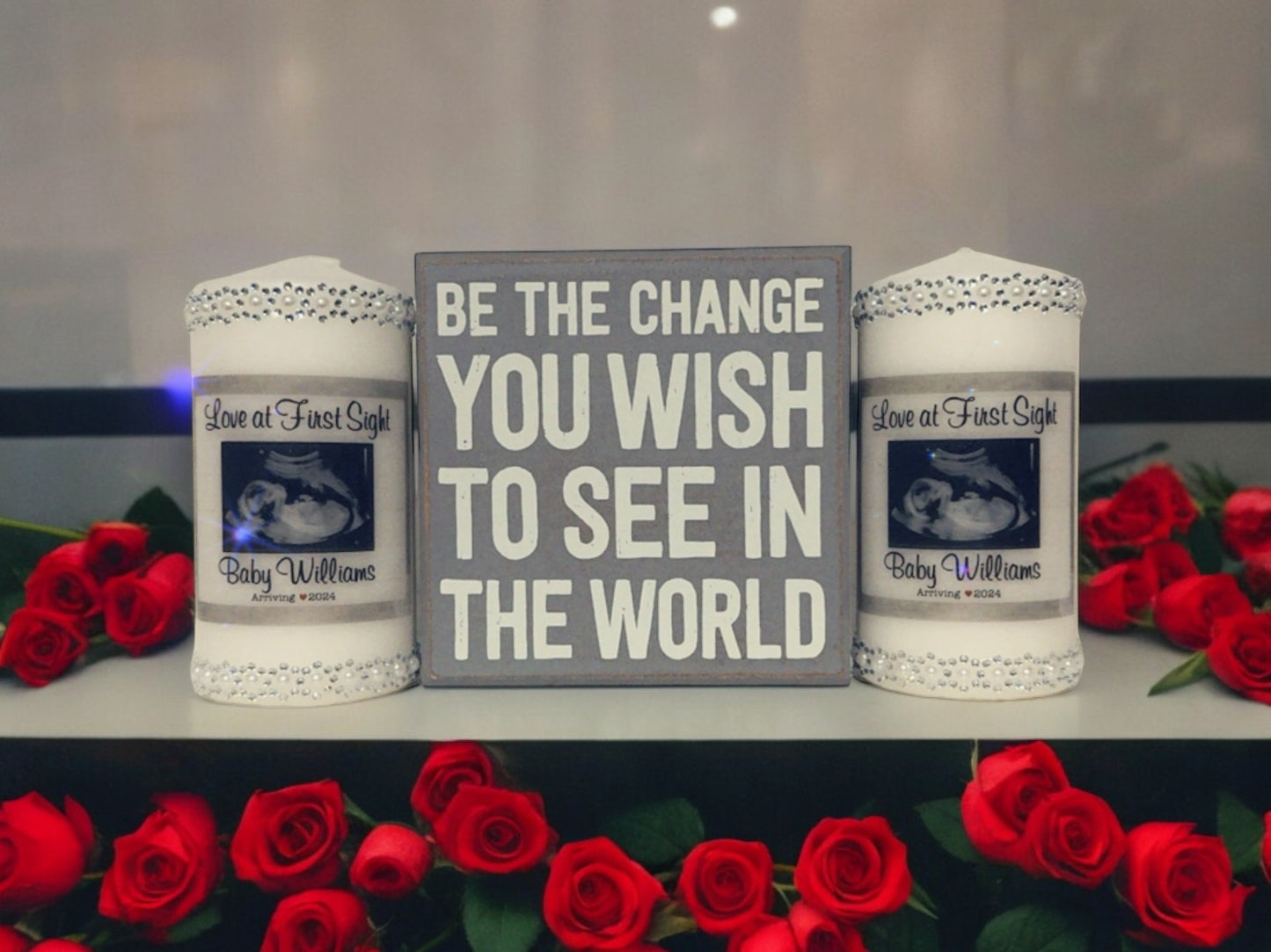 CUSTOM ULTRASOUND PICTURE DECRATIVE CANDLE SET