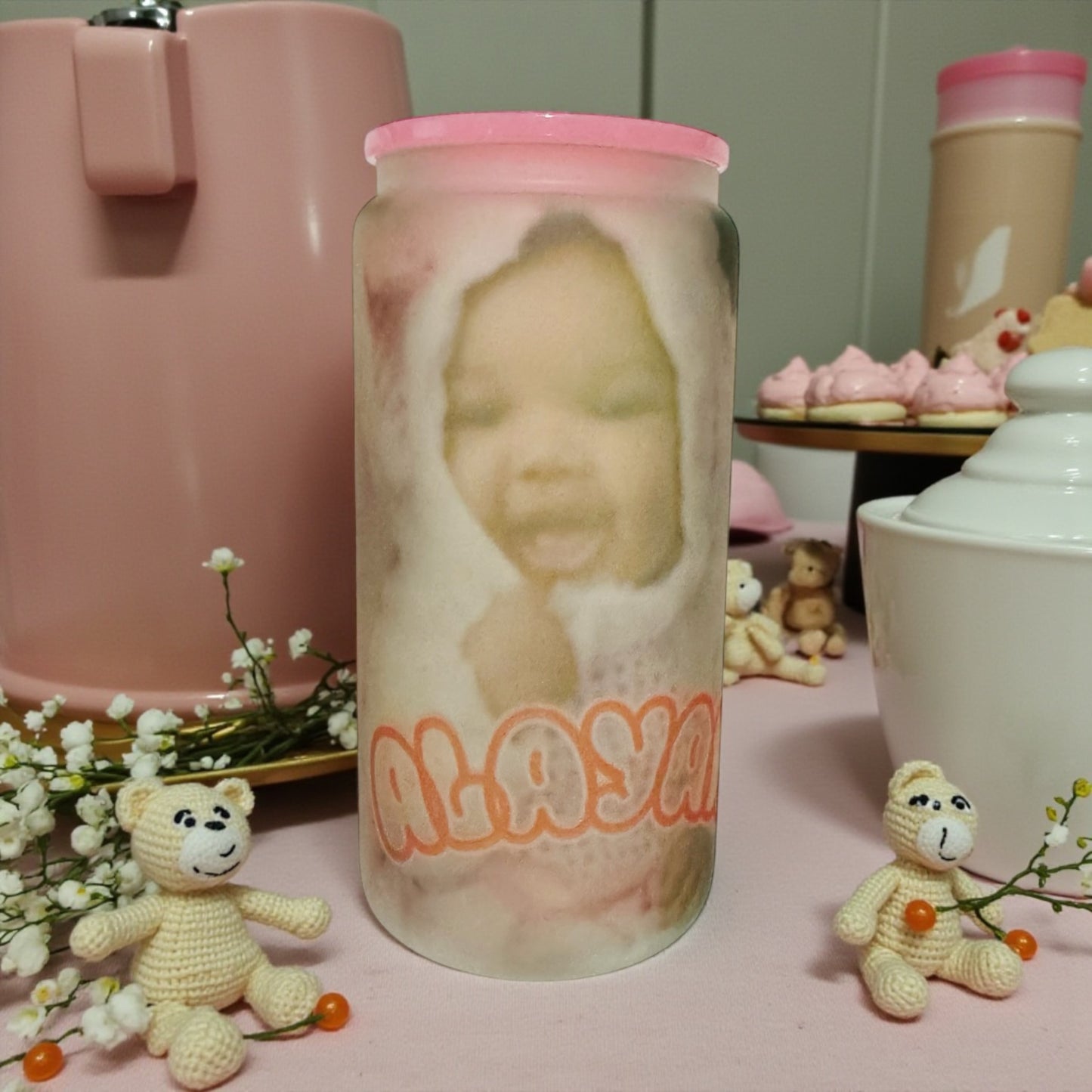 CUSTOM FROSTED PERSONALIZED GLASS CUP