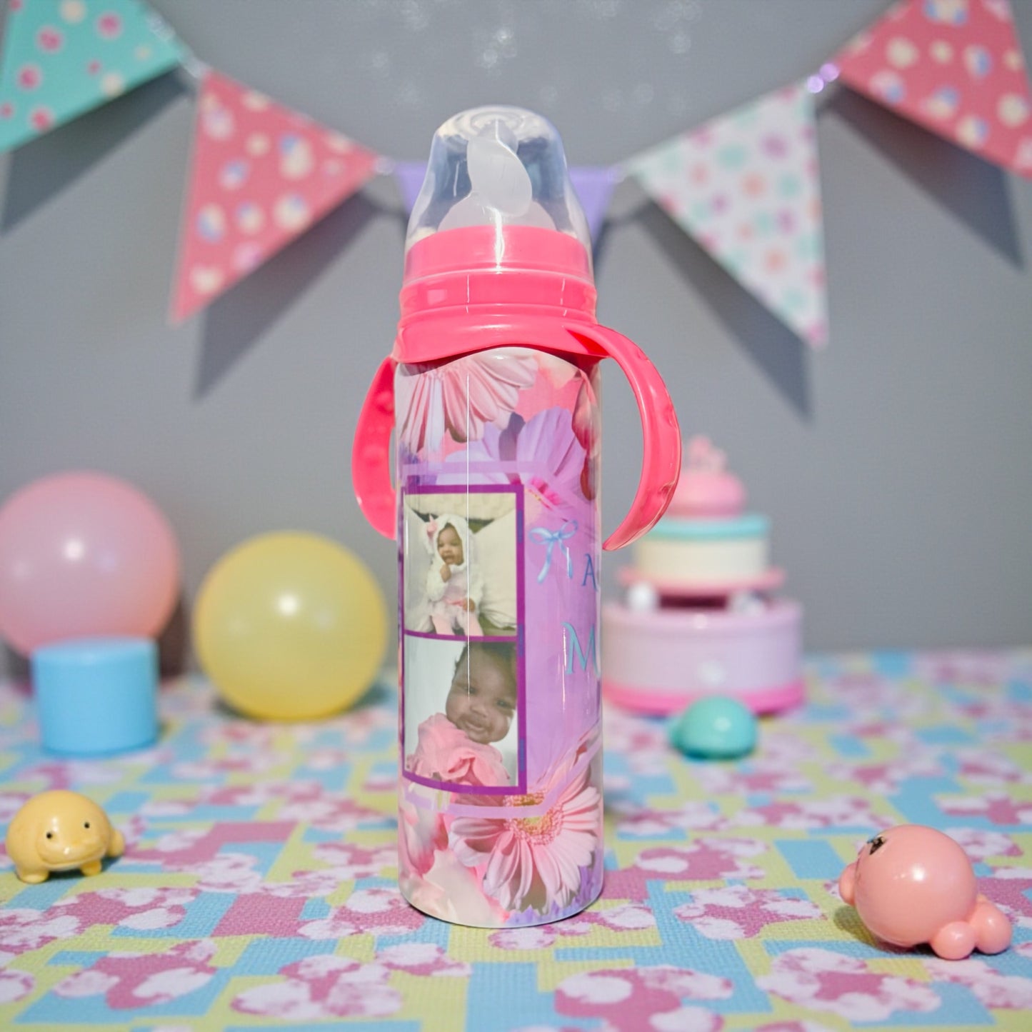 CUSTOM PERSONALIZED BABY BOTTLE AND SIPPY CUP SET