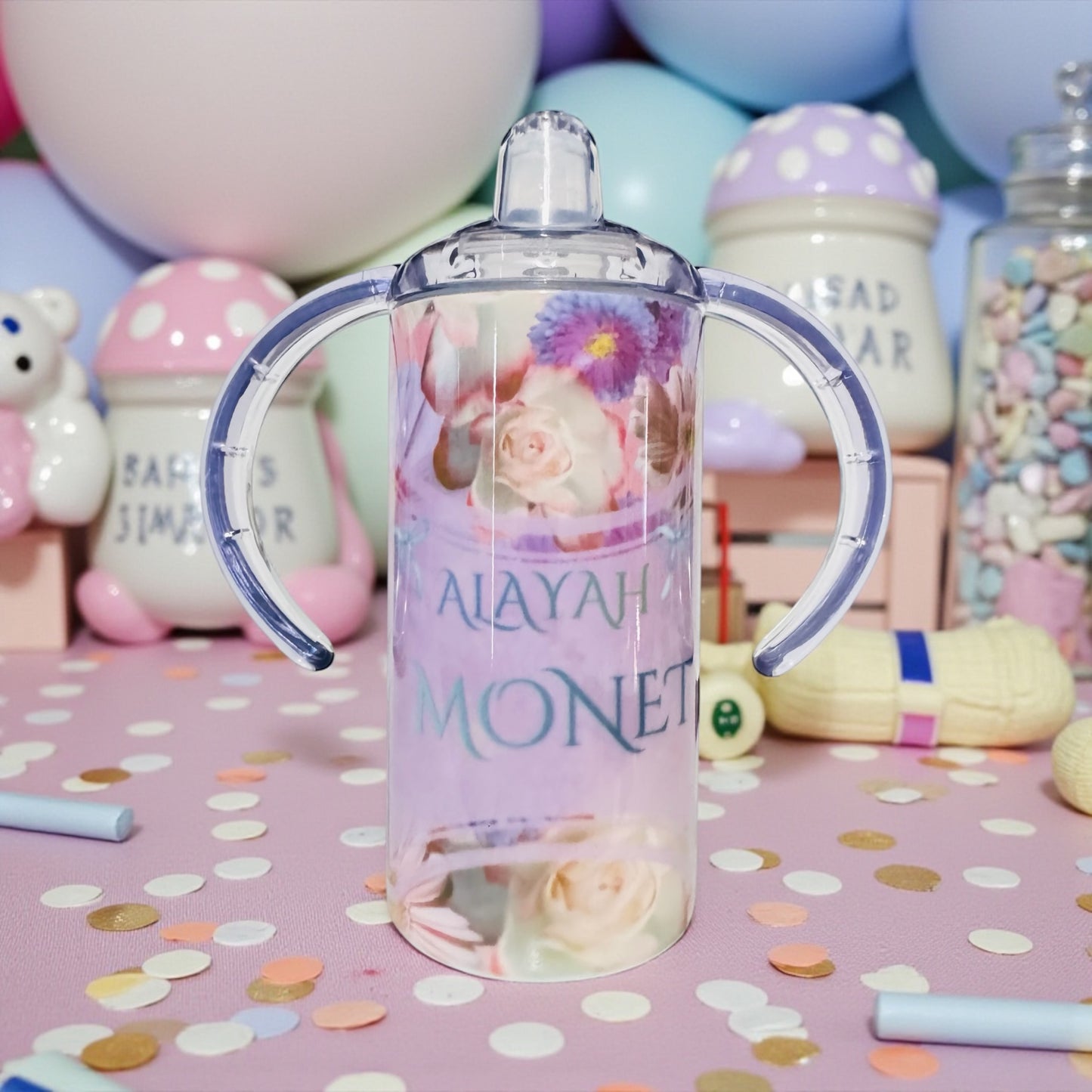 CUSTOM PERSONALIZED BABY BOTTLE AND SIPPY CUP SET