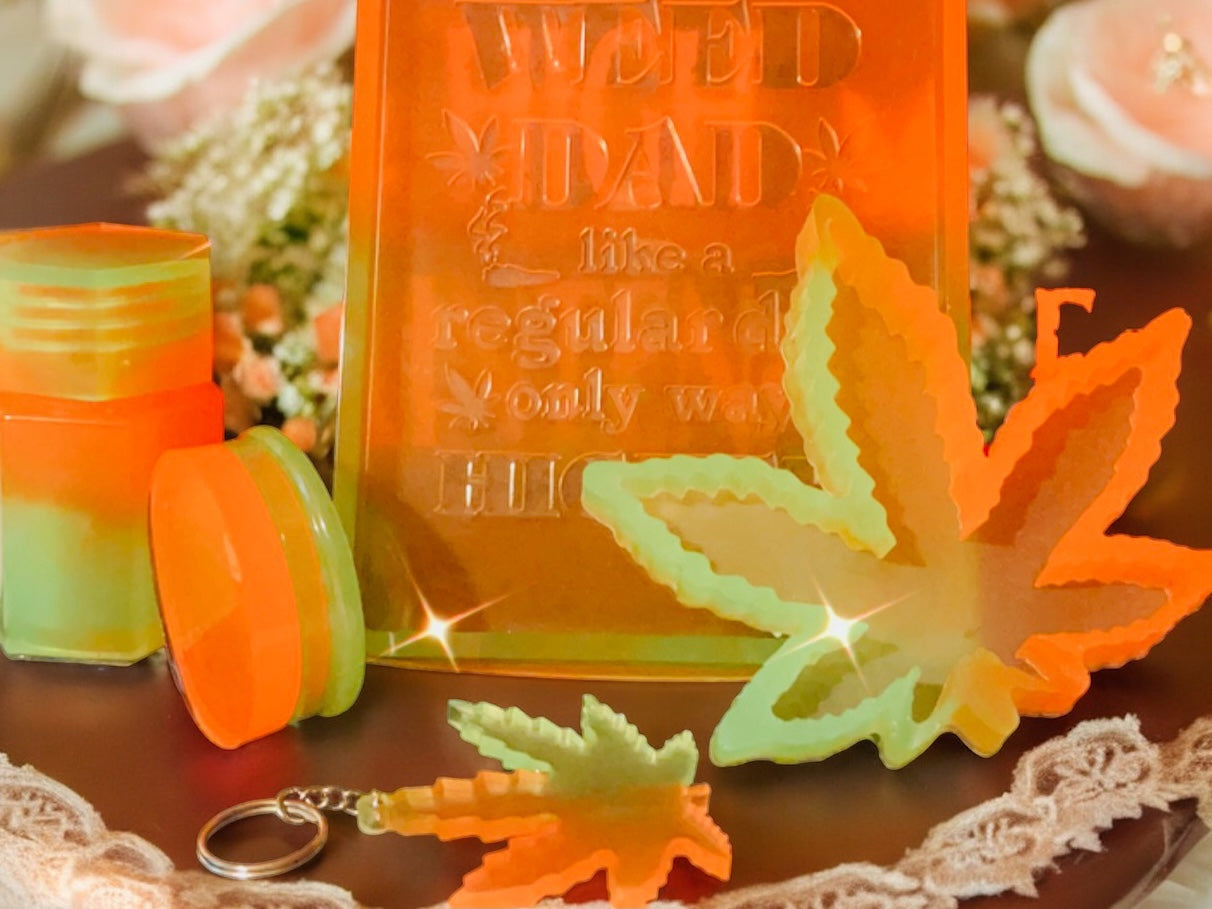 CUSTOM WEED DAD RESIN ROLLING TRAY SET
