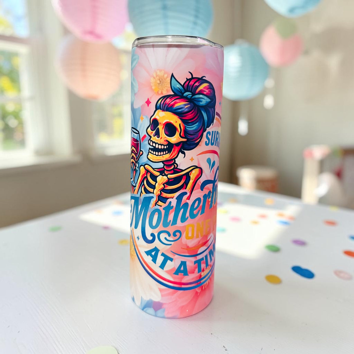 CUSTOM FUNNY MOM PRINT TUMBLER