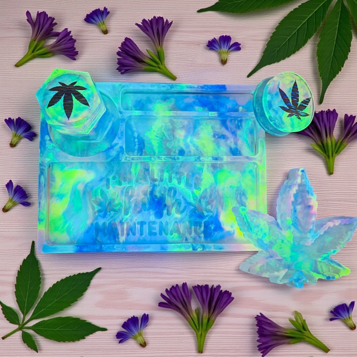 CUSTOM SMALL HIGH MAINTENANCE ROLLING TRAY SET