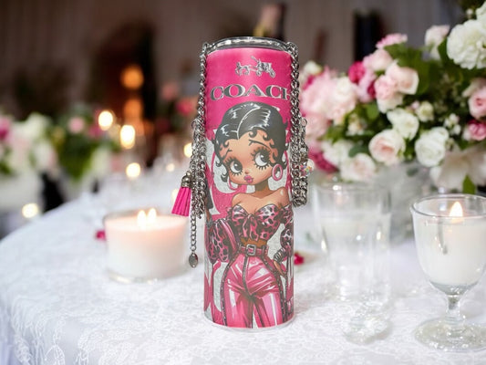 PINK COACH BAG BETTY 20OZ CUSTOM PURSE TUMBLER